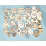 A 'Burgess's Anchovy Paste' pot lid and twenty-four other 19th century advertising pot lids and