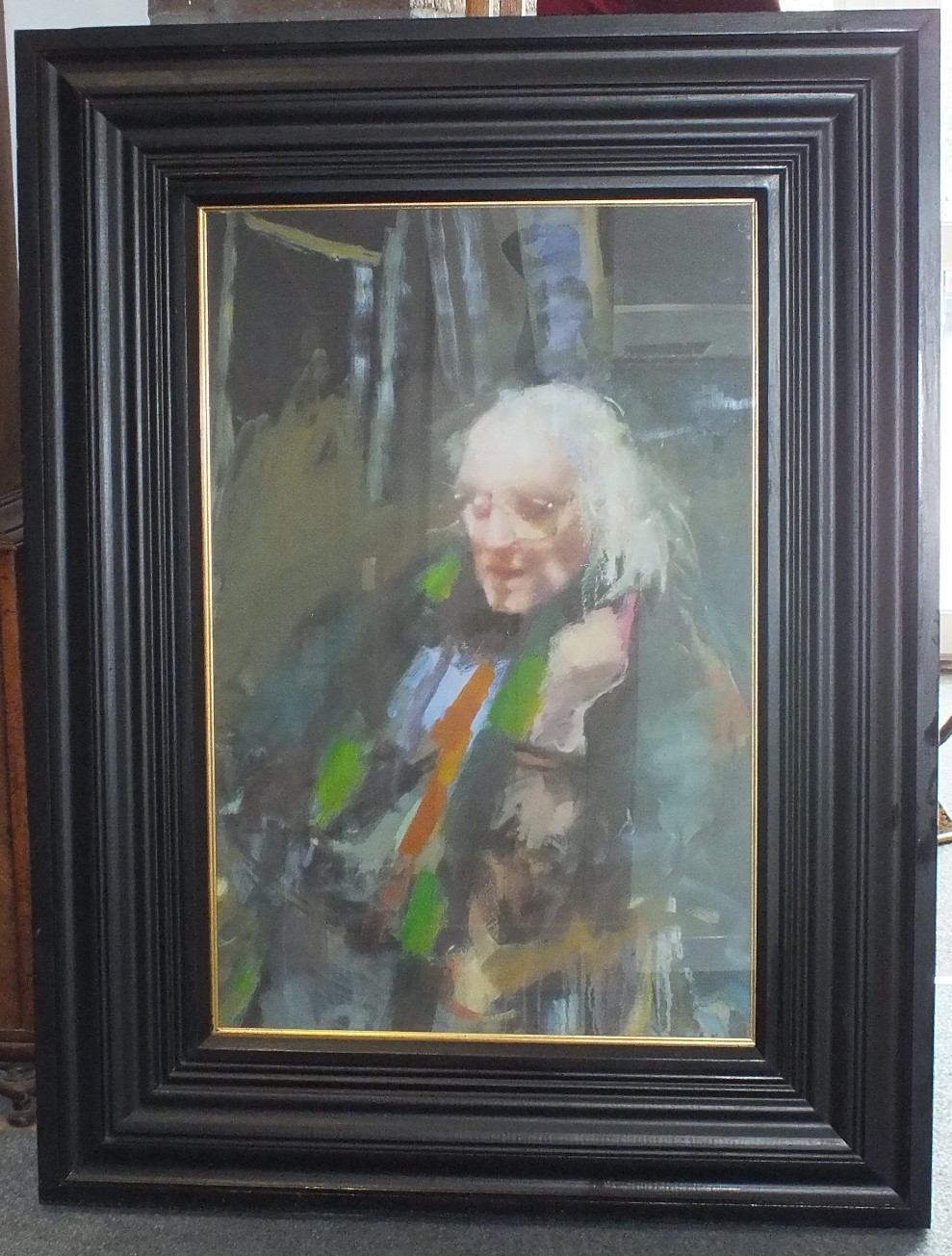 •After R O Lenkiewicz (1941 - 2002) A STUDY OF MICHAEL FOOT Giclée print, 1/1, inscribed on canvas