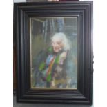 •After R O Lenkiewicz (1941 - 2002) A STUDY OF MICHAEL FOOT Giclée print, 1/1, inscribed on canvas