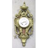 F Rötig au Hâvre, a 19th century French brass cartel clock in the Louis XV style, the case with