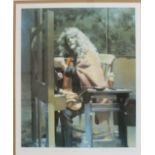 •R O Lenkiewicz (1941 - 2002) SELF PORTRAIT AT EASEL 1992 Signed limited-edition print, 161/500.