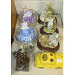 A quantity of modern ceramics and glassware, including figurines, Sadler teapots, etc.