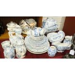 An A E & Co Majestie green and white tea service, forty pieces, and a collection of Furnivals Ltd