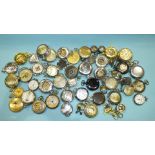 A large collection of modern ornamental pocket watches, (af), (51).