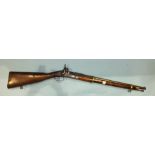 An antique percussion rifle with restoration and alterations, 103cm.