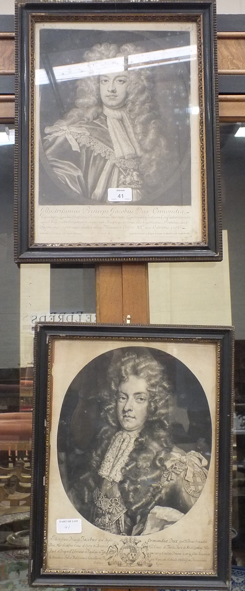 After P Kneller, James, Duke of Ormond, a framed engraving and other engravings.