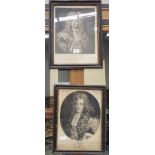 After P Kneller, James, Duke of Ormond, a framed engraving and other engravings.