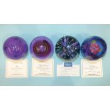 Three Caithness limited-edition glass paperweights 'Magic Carpet' 366/750, 'Coral Garden' 458/500