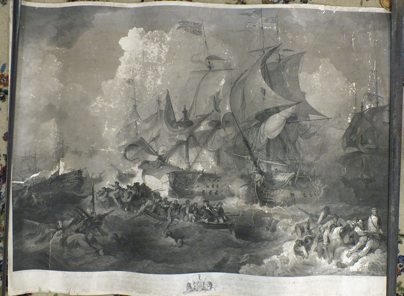After R Dodd, a set of four coloured unframed engravings of the Battle of Trafalgar: 'Rear - Image 5 of 5