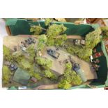 A plastic partially scratch-built diorama of German WWII troops, 60 x 30cm.