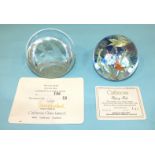 Two Caithness limited-edition glass paperweights 'Gannet' 53/100 and 'Flying Fish' 142/500, with