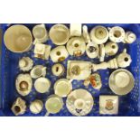 Approximately thirty pieces of crested ware, including Arcadian 'Little Bird' with flapper, (