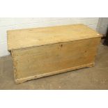 A Victorian stripped pine blanket chest, 111cm wide.