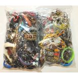 A quantity of costume jewellery, the contents of two bags.