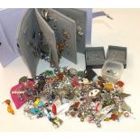 A large quantity of earrings.