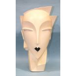 Lindsay Balkwell, an Art Deco-style mannequin head of female form, in white polished plaster,