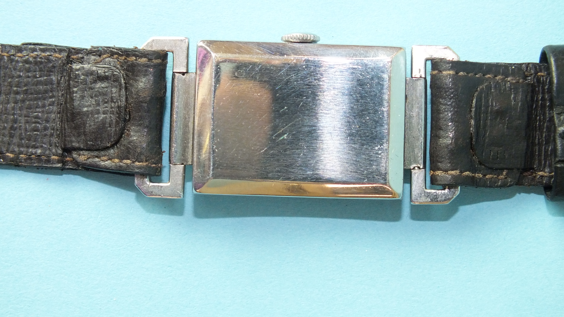 A gent's Strand mechanical wrist watch, the two-tone rectangular dial with Arabic numerals, in steel - Image 2 of 4