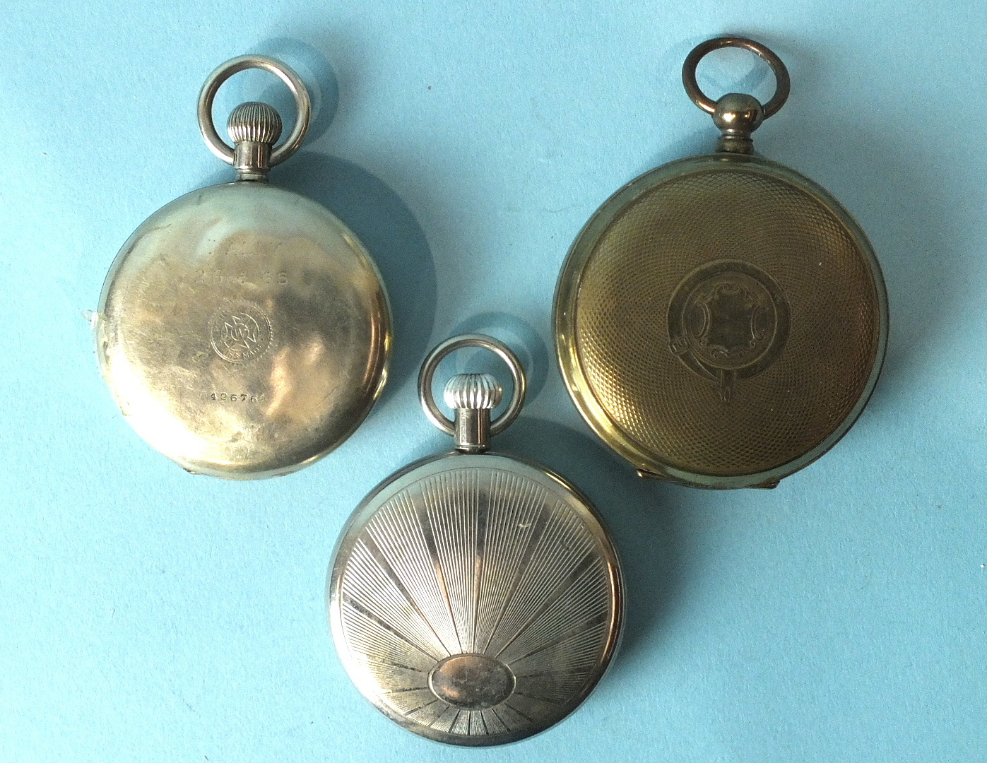 A West End Watch Company 'Railway Service' open-face keyless pocket watch, the white enamel dial - Image 2 of 3