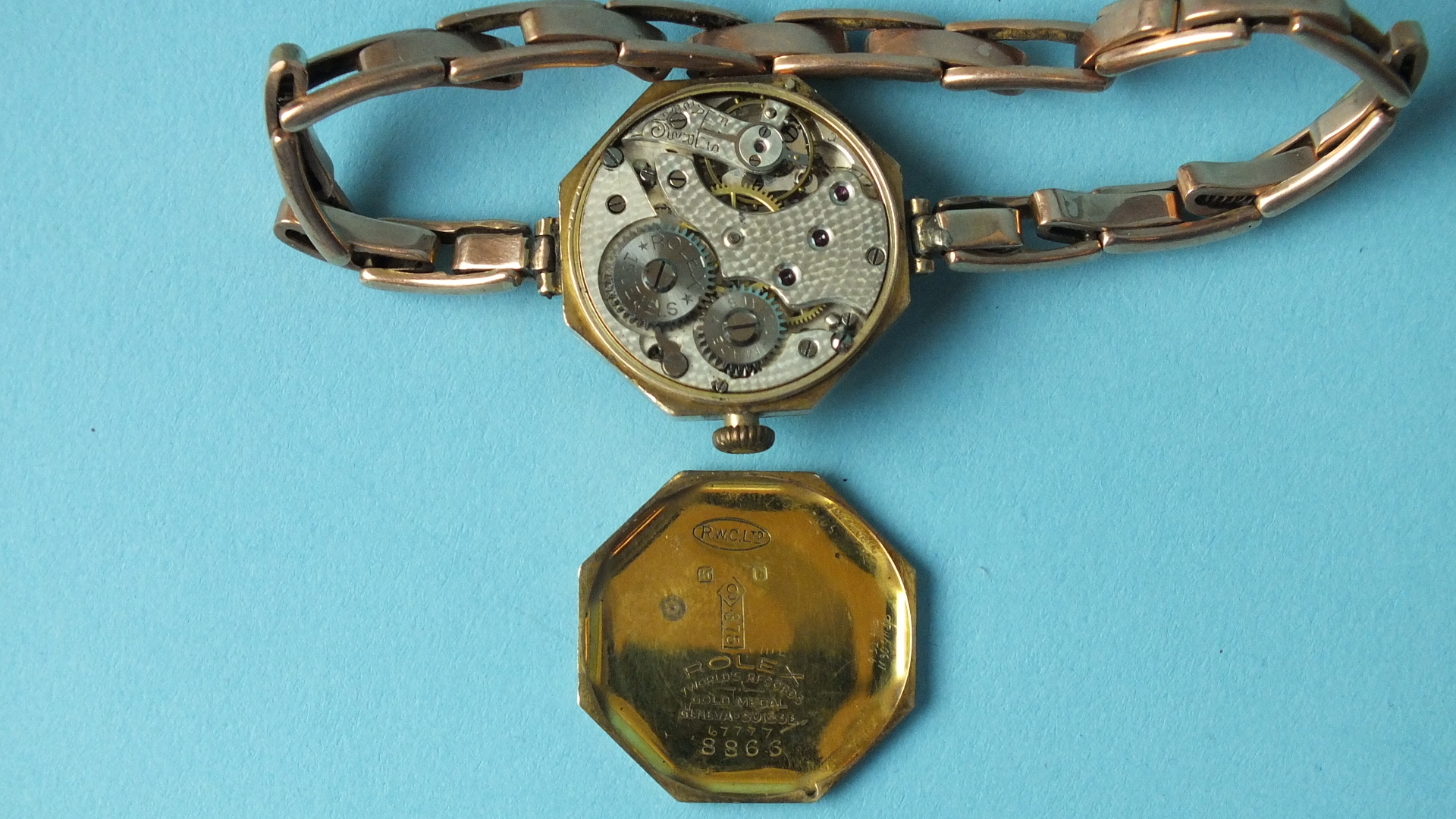 Rolex, a lady's 9ct gold octagonal-cased wrist watch, 1939, with 15-jewel movement, signed 'Rolex' - Image 4 of 5