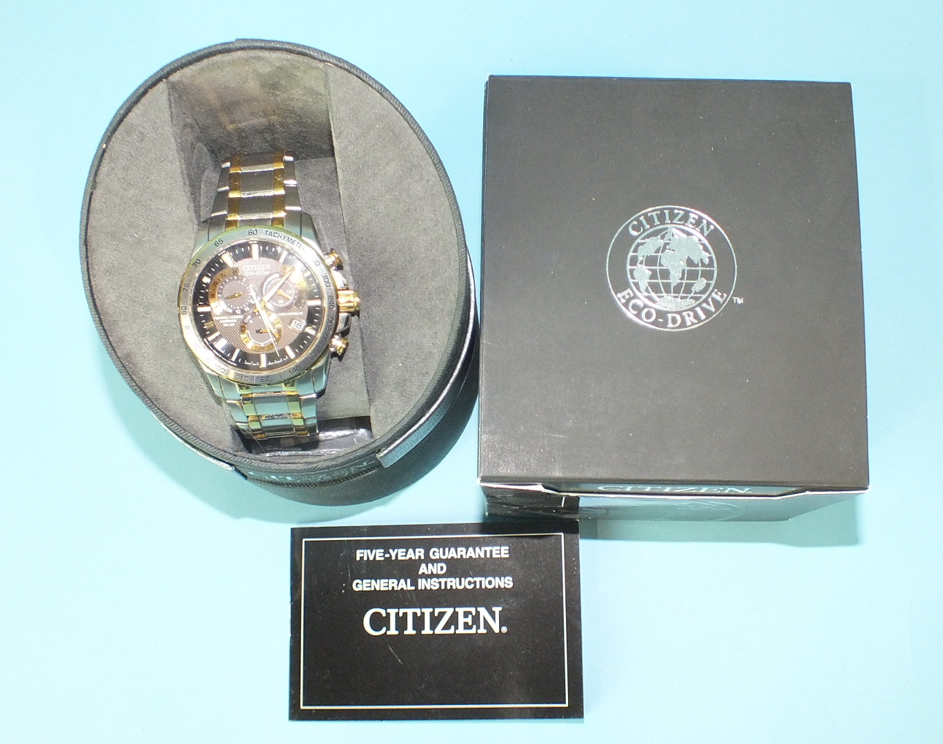 A Citizen Ecodrive Perpetual Calendar WR200 stainless steel wrist watch, boxed, with outer box and - Image 2 of 4