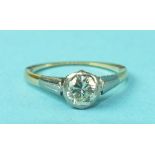 A solitaire diamond ring collet-set a brilliant-cut diamond of approximately 0.75cts, in 18ct gold