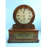 William Dodd, London, a Regency rosewood mantle clock, the brass inlaid case of circular form