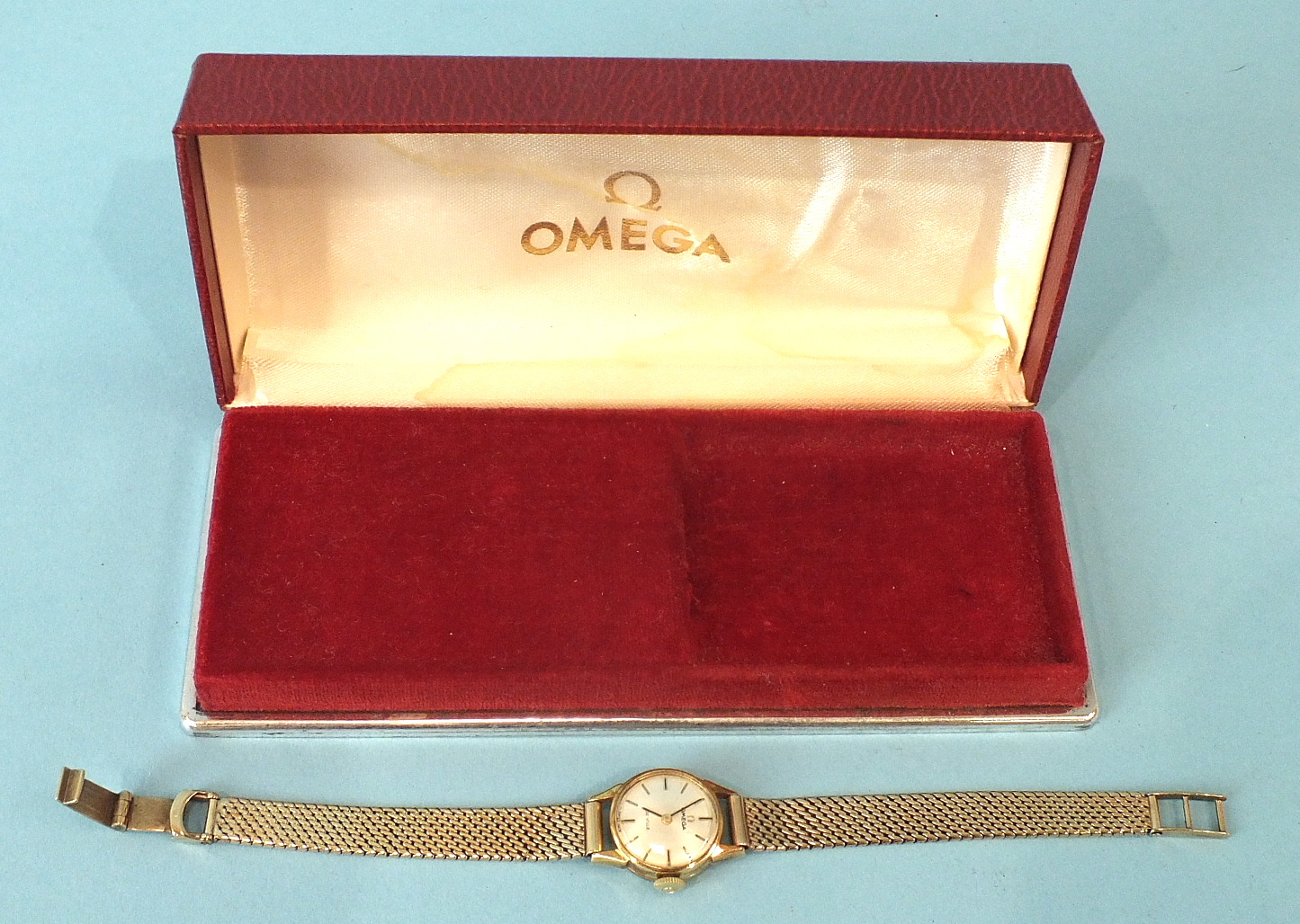 Omega, a lady's Omega De Ville mechanical wrist watch, the 15mm circular face with baton numerals, - Image 3 of 3