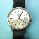 Omega, a gent's Omega Automatic Genève wrist watch, the circular silvered dial with baton numerals