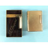 An ST Dupont gilt metal and lacque-de-chine lighter, inlaid 'ST Dupont' to one side and 'D' to the