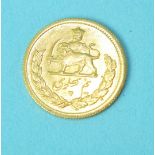 An Iranian half-Pahlavi gold coin, 4g.