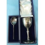 A cased silver commemorative goblet celebrating the Mayflower 1620, 1970, London 1969, no.10 of