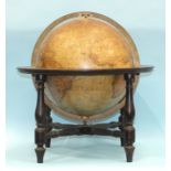 A Cary's terrestrial table globe in mahogany stand with turned legs, inscribed in cartouche "Cary'