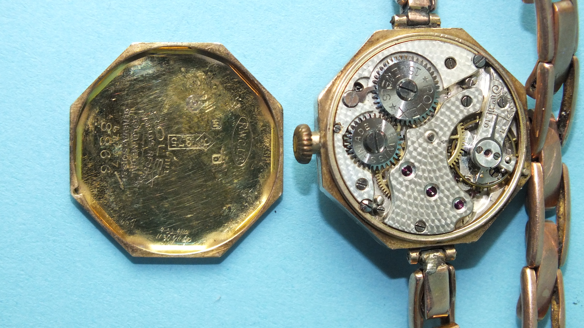 Rolex, a lady's 9ct gold octagonal-cased wrist watch, 1939, with 15-jewel movement, signed 'Rolex' - Image 5 of 5