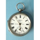 A Kay's 'Perfection' Lever open-face key-wind pocket watch, the white enamel dial with Roman