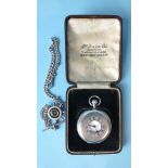 J W Benson, a silver-cased half-hunter pocket watch, 50mm, the plain case hallmarked for London