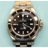 Rolex, a gentleman's Rolex Oyster Perpetual Submariner wrist watch c2005, the black dial with