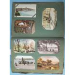 An album of approximately 190 mainly-UK topographical cards, some RPs.