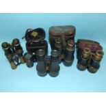 A small pair of binoculars 'The Stanley' by W Gregory & Co, 51 Strand, one barrel engraved "The
