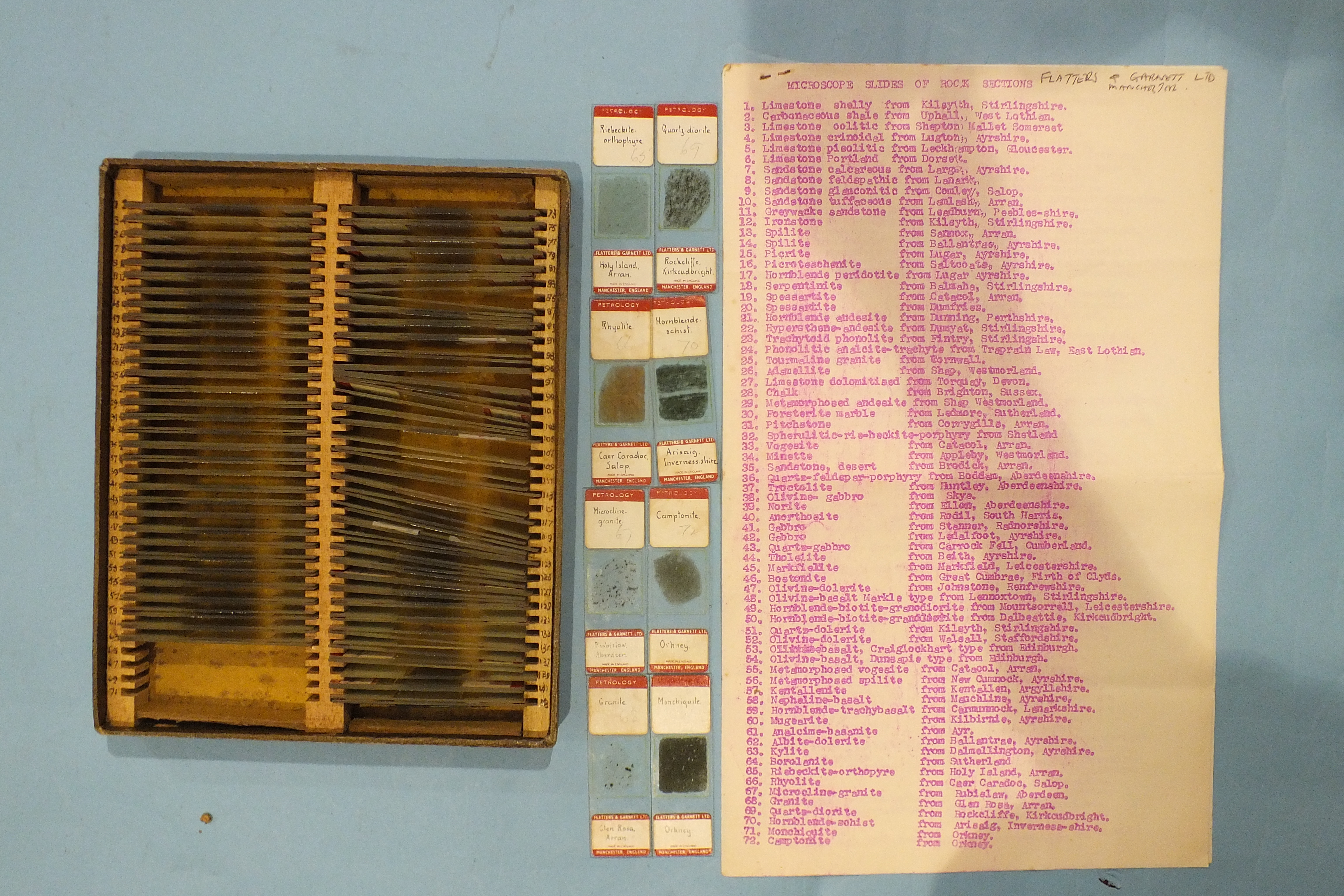 A collection of approximately 140 microscope slides of rock sections, mainly from Scotland, each - Image 2 of 4