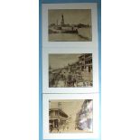 Three late-19th century photographs of Port Said: one titled "Queen Victoria's Diamond Jubilee at