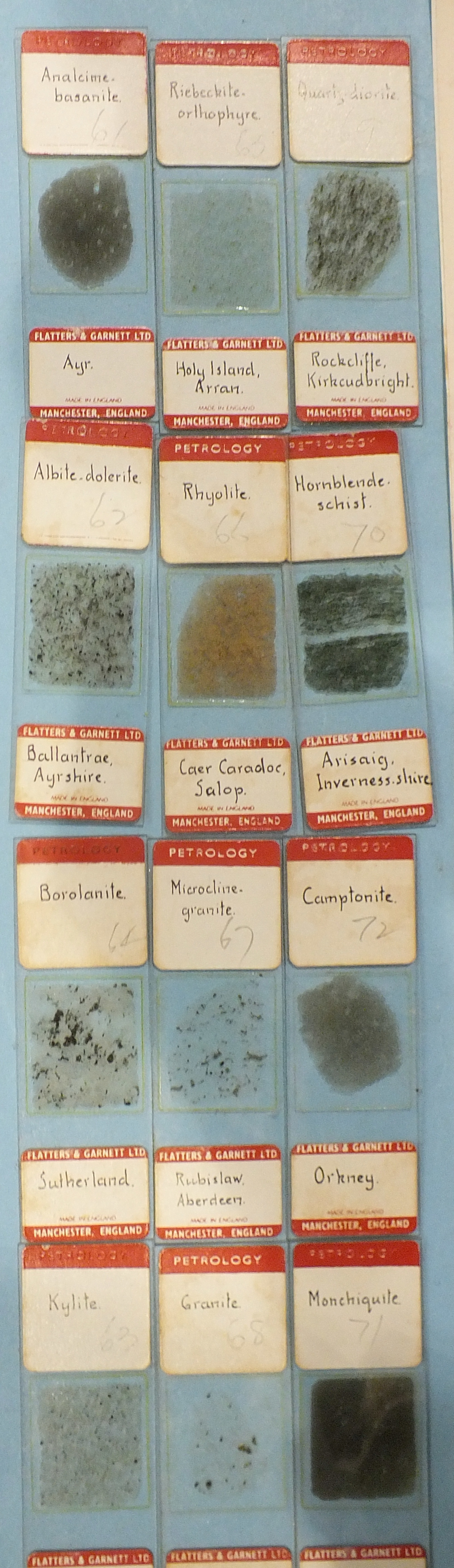 A collection of approximately 140 microscope slides of rock sections, mainly from Scotland, each - Image 4 of 4