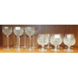 A set of six Waterford crystal Colleen pattern tall wine glasses, 18.5cm high and a set of six