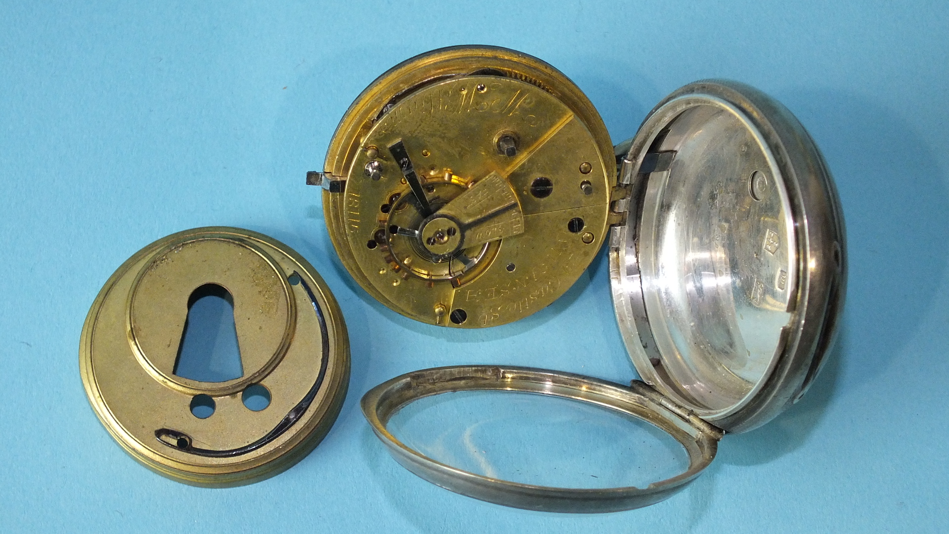 A Victorian silver-cased pocket watch, the white enamel dial marked 'W Williams, Swansea', with - Image 3 of 3