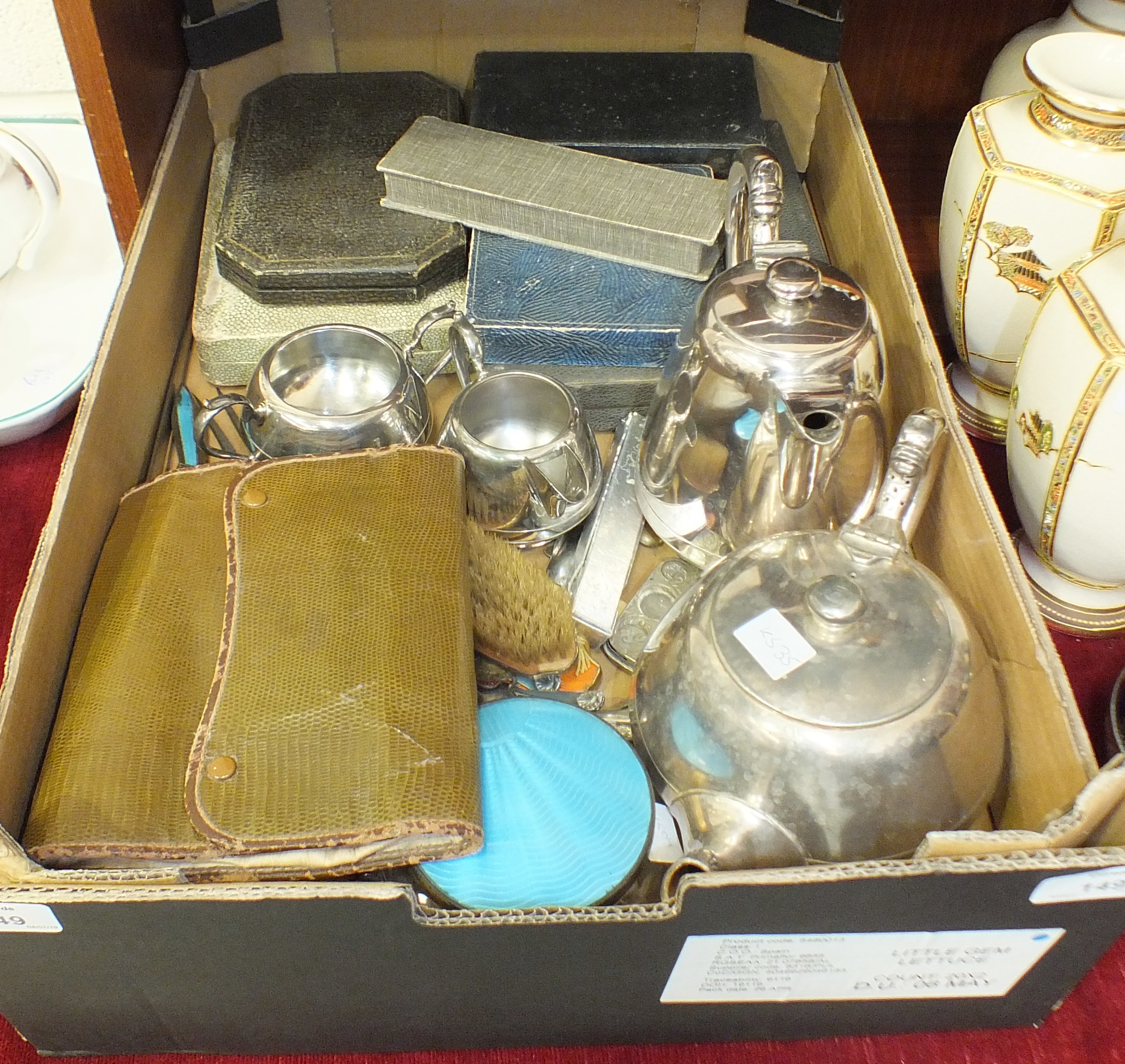 A quantity of boxed cutlery and other platedware.