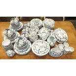 Approximately 147 pieces of Royal Doulton 'Yorktown' blue and white decorated tea, coffee and dinner