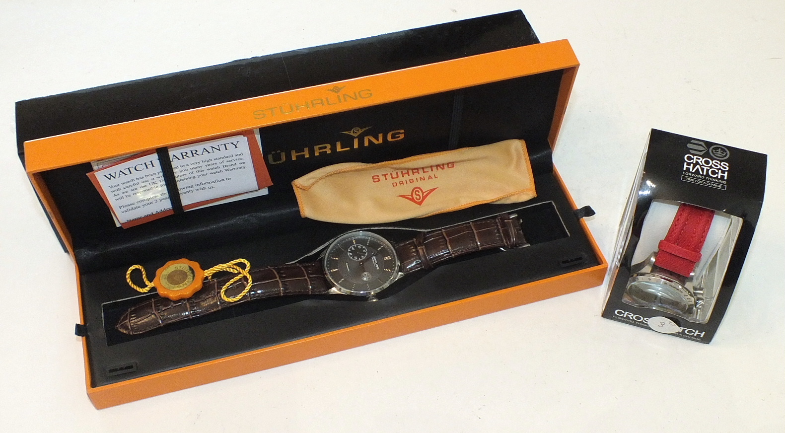 A gent's Stührling Original Automatic wrist watch, boxed with papers and outer sleeve and a gent's