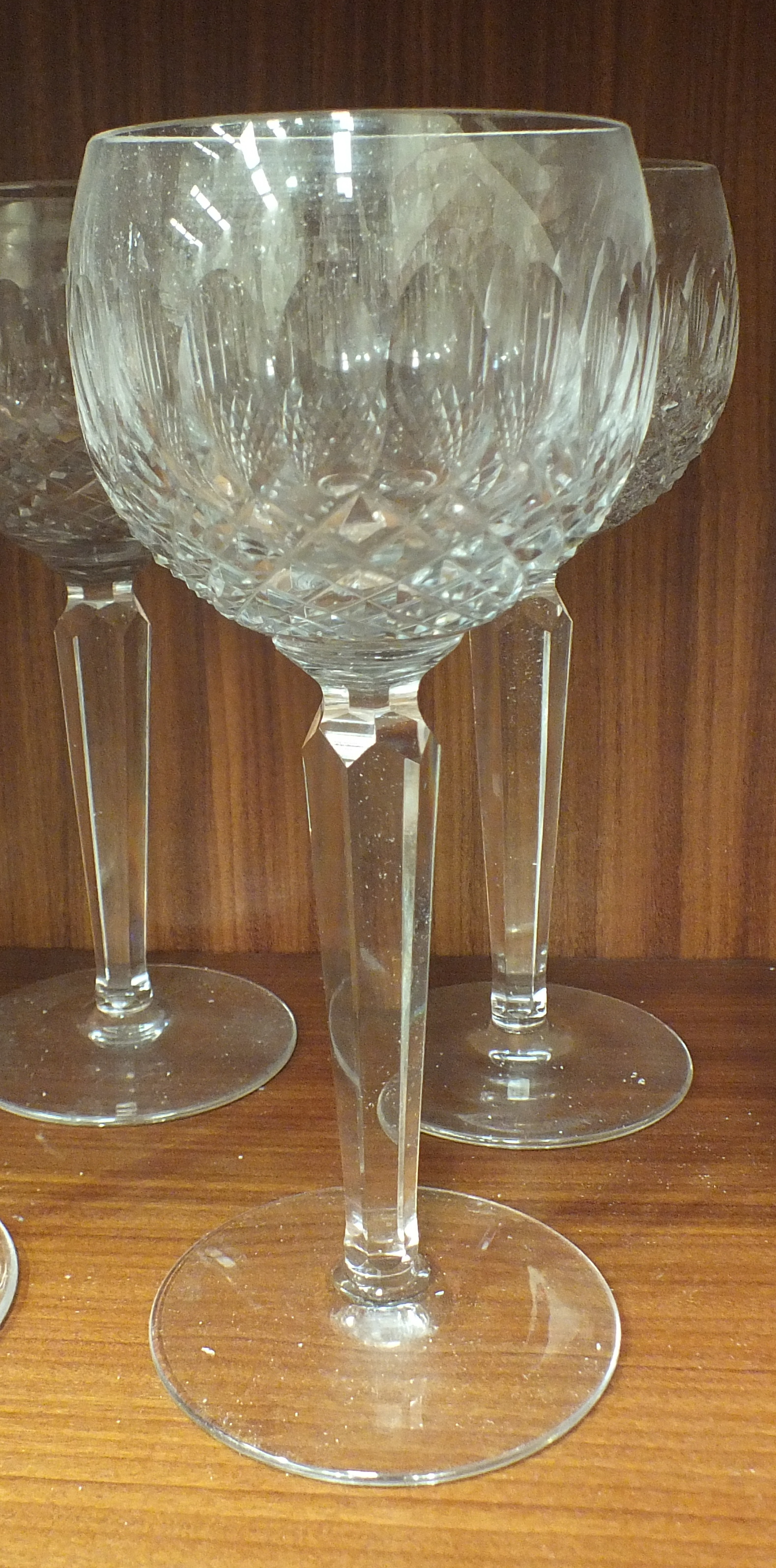 A set of six Waterford crystal Colleen pattern tall wine glasses, 18.5cm high and a set of six - Image 2 of 3