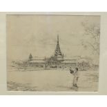 E G MacColl, 'The Palace, Mandalay', an etching, signed with initials, 24 x 29cm, another, 'The