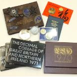 Two Royal Mail 1970 'Coinage of Great Britain and Northern Ireland' proof sets, three 1971 '