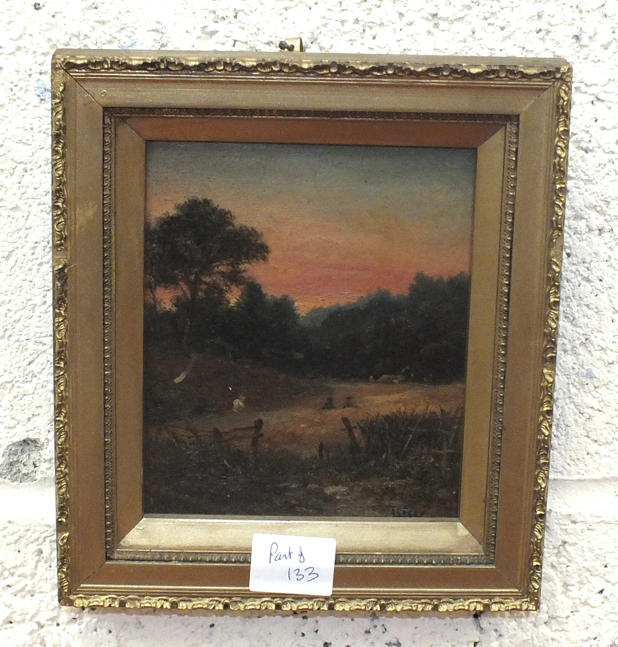 George Jennings, 'Castle remains beside a mountainous lakeland scene', unsigned oil painting, 19.5 x - Image 4 of 4